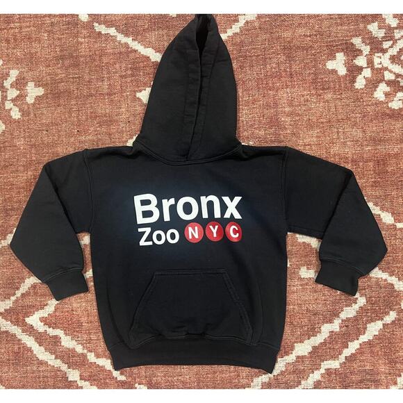 Vintage Bronx Zoo Kids Hoodie size 6/7 Small Black - Picture 5 of 5